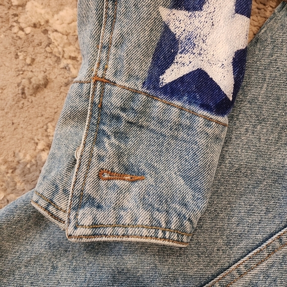 Moda Int'l Star stripes painted denim jacket marvel dr strange size small - Picture 6 of 16